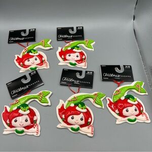 (5) NWT Mermaid Lot Green Tail Christmas Ornament 4.5" Christmas Shoppe